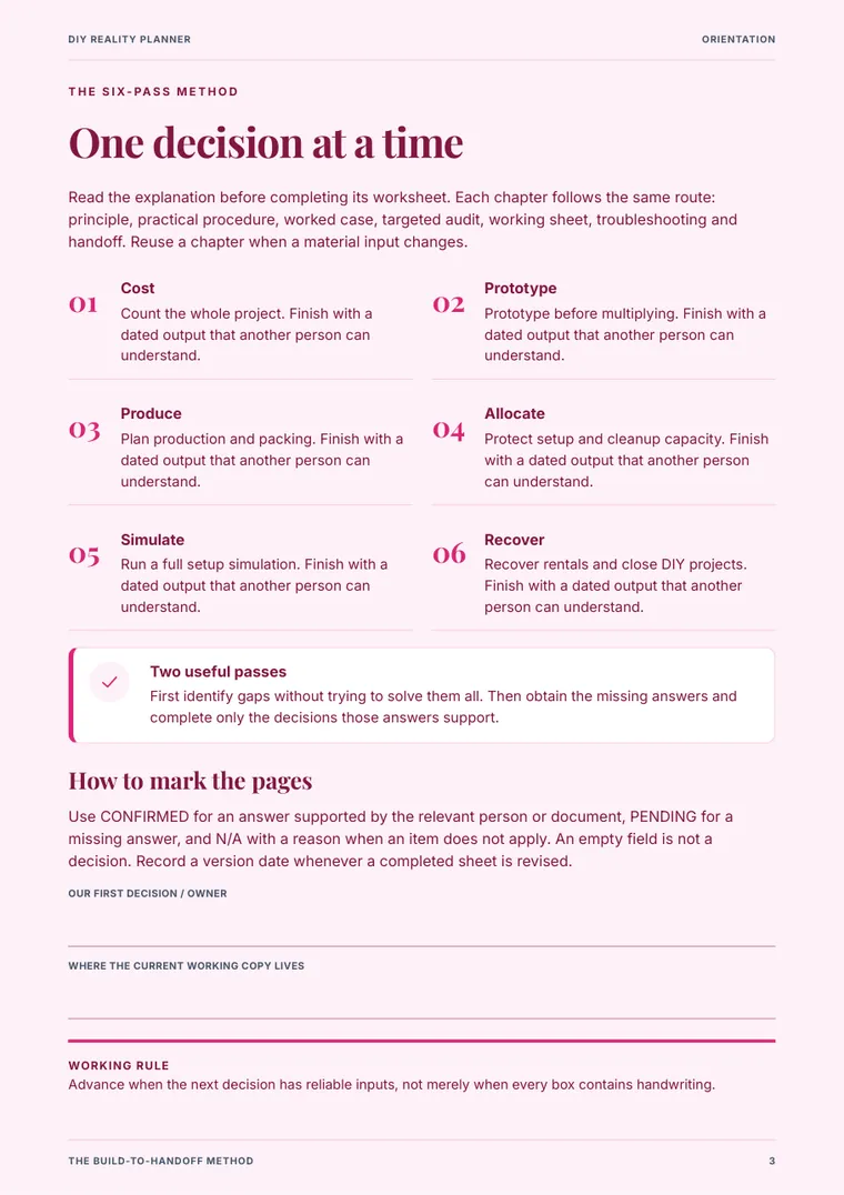 DIY Reality Planner sample page 1