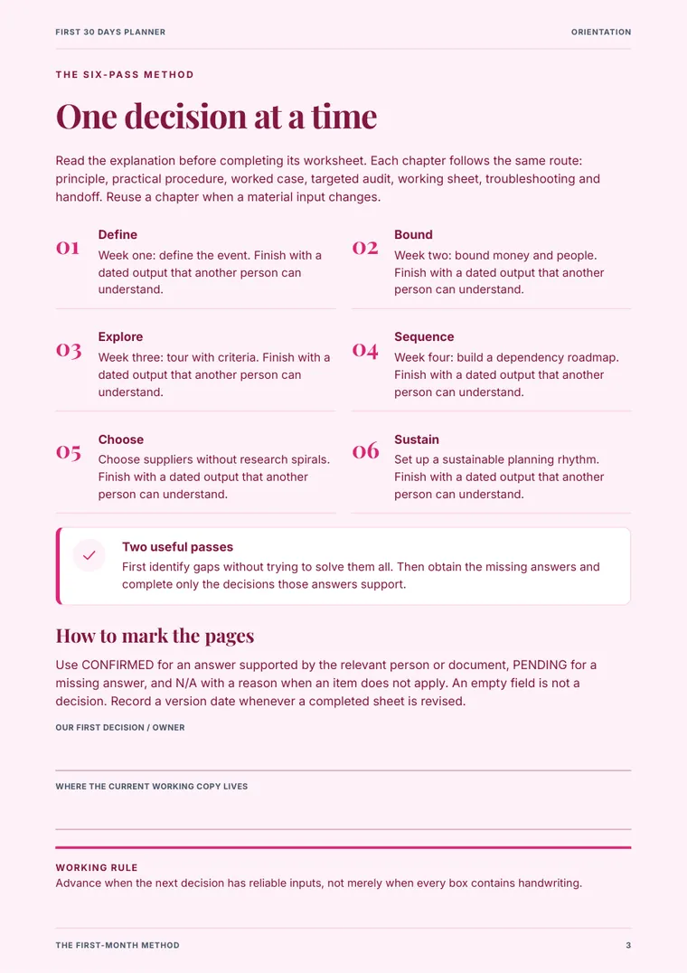 First 30 Days Planner sample page 1