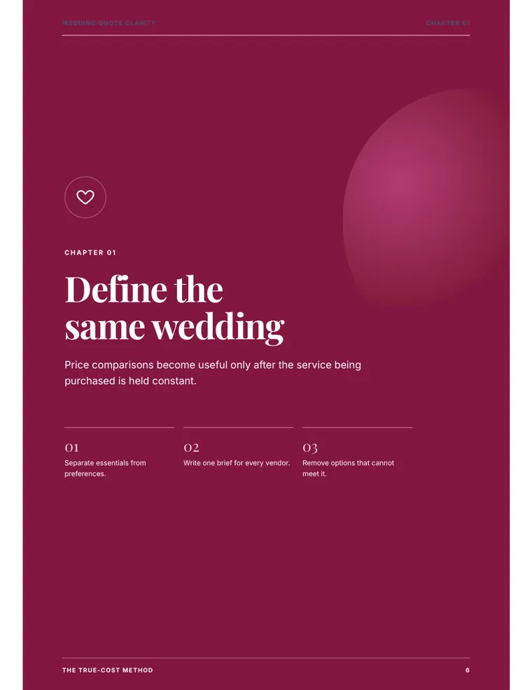 Wedding Quote Clarity sample page 2