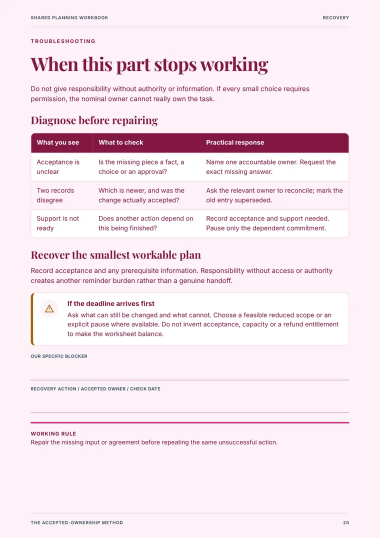 Shared Planning Workbook sample page 4