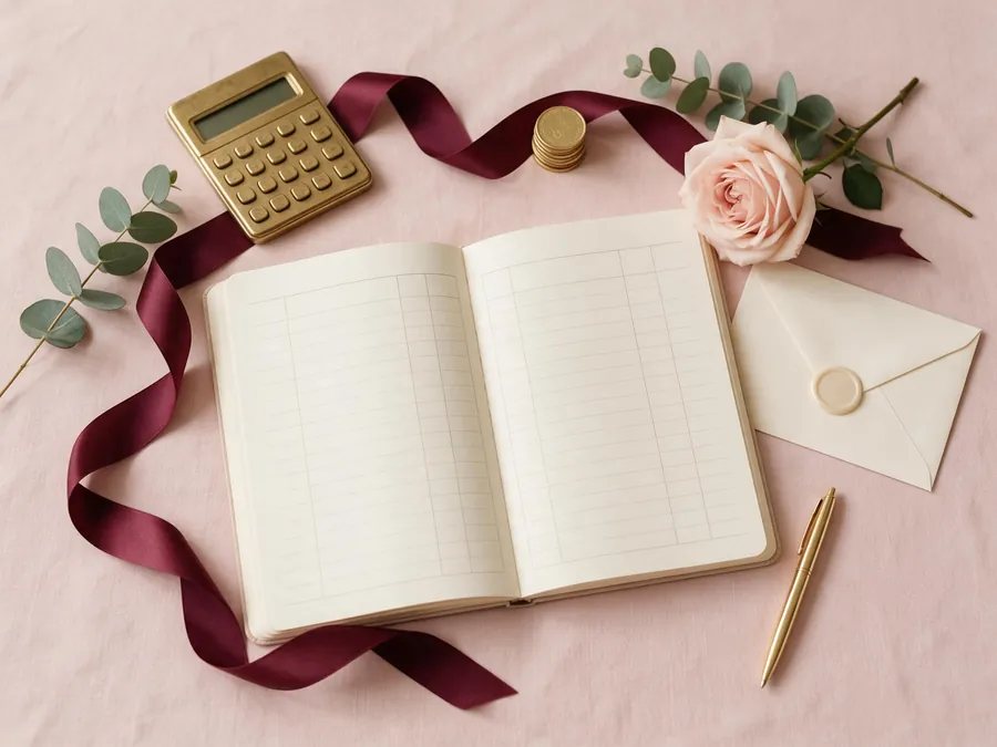 Wedding Cost Reality Check — editorial flat lay
