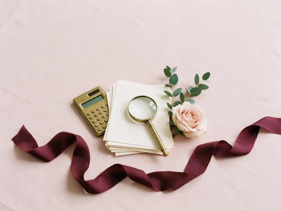 Wedding Quote Clarity — editorial flat lay